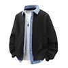 Men's Faux Two-Piece Plaid Patchwork Sweatshirt Jacket