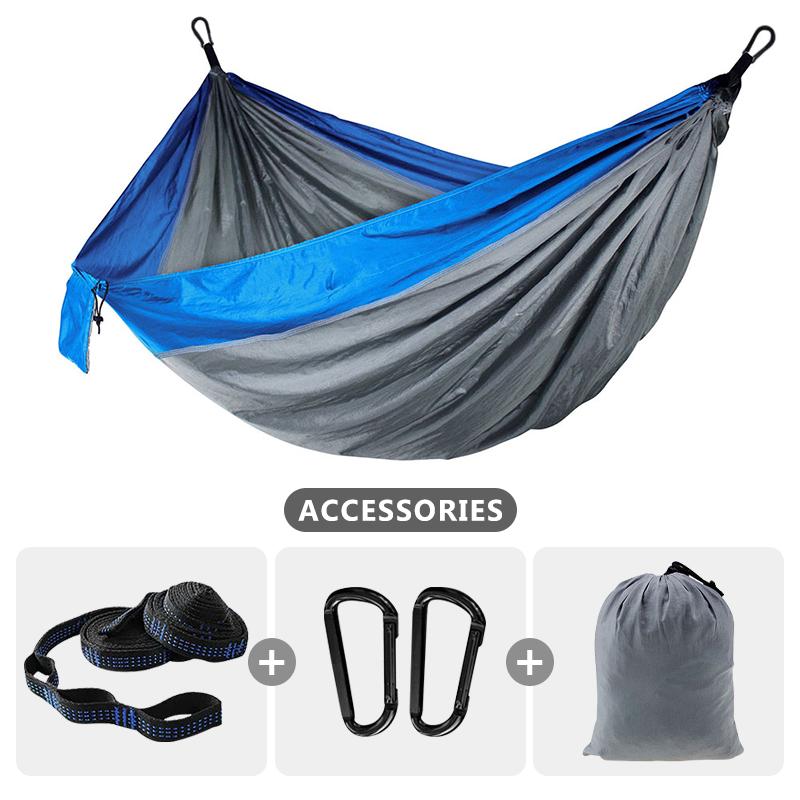 Camping Parachute Hammock 220x100cm Single Portable Outdoor Indoor Nylon Hammock Adult Child Swing For Adventure Garden