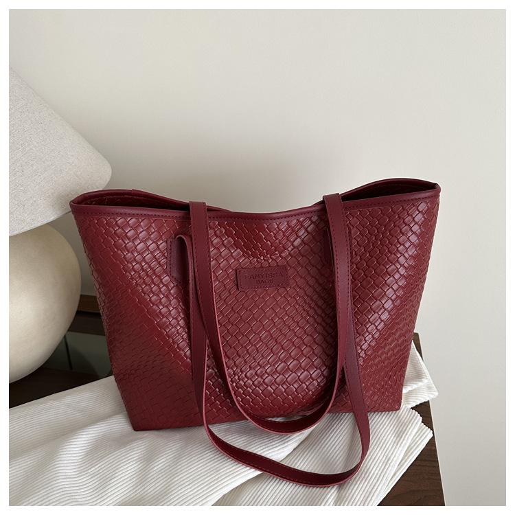 Neue lässige Mode große Kapazität gewebtes Muster Unterarm Schulter Tragetasche Damen