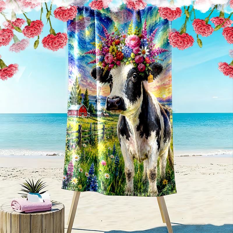 Animal Painting Print Beach Towel, Large Soft Quick Dry Towel for Beach Camping Swimming