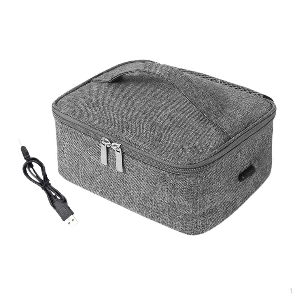 Compact USB Food Warmer with Handle, Lunch Heating Bag for Travel And Outdoor Use