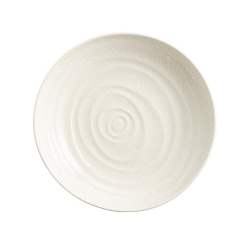 Kiln Glazed Ceramic Salad Plate Household Deep Plate American Pasta Plate Soup Plate European Round Vegetable Plate Retro Western Food Plate