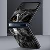 For Samsung Galaxy Z Flip 3 4 5 Hard Black Folding PC Phone Case Cartoon Girl Gifts Lovely Owl For Samsung Z Flip3 Back Cover