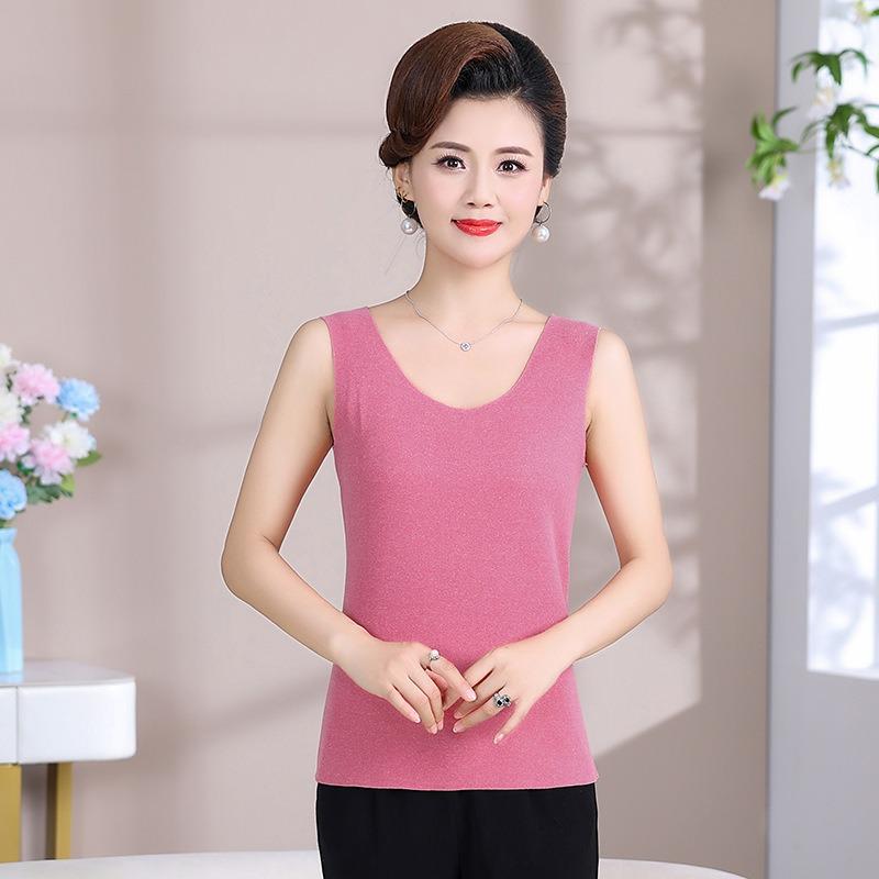 Осень и зима Немецкий бархатный бесшовный терможилет женский тонкий односторонний жилет для ношения однотонный базовый жилет нижнее белье 2XL (recommended 90-60kg)