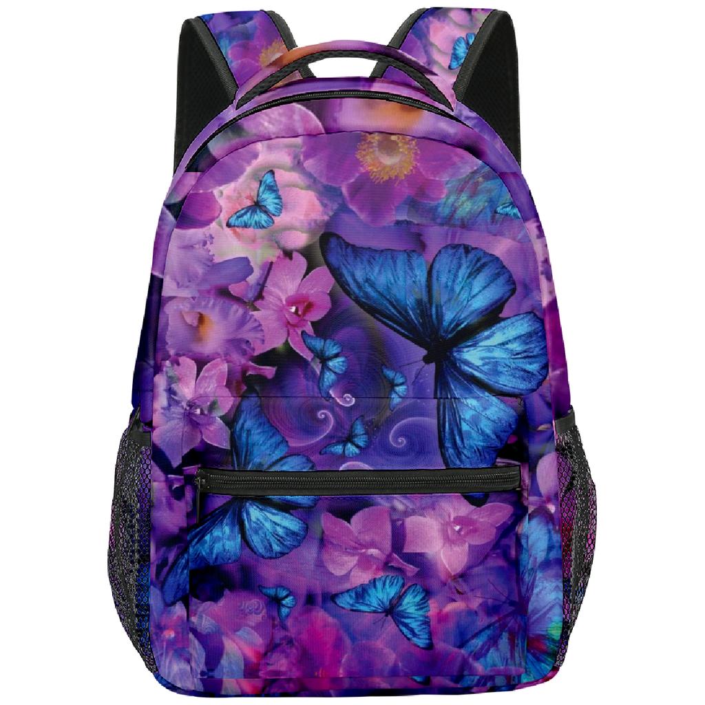 Classic Popular Funny butterfly student Bookbag Notebook Backpacks 3D Print Oxford Waterproof Boys/Girls Travel Backpacks