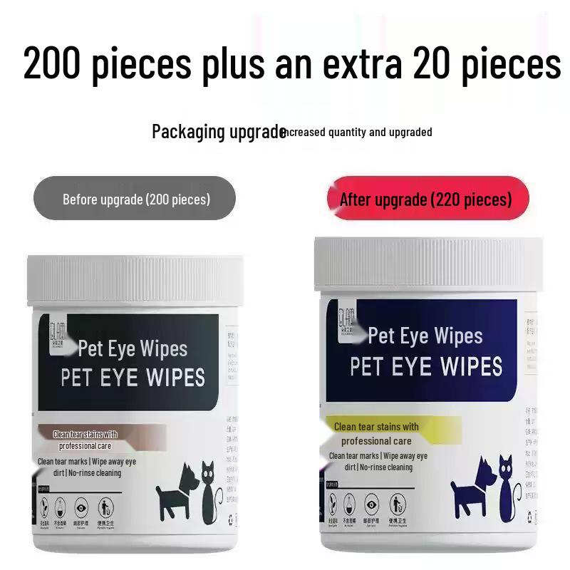 Pet Eye & Ear Cleanser Wipes for Cats & Dogs - Removes Tear Stains, Eye Discharge & Odor