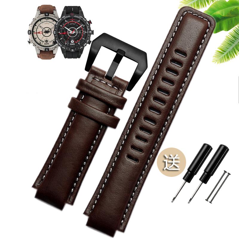 

24*16 мм Браслет для часов TIMEX серии Tide T2N739/T2N720/T2N721 Высококачественный кожаный ремешок для часов коровья кожа Мужские аксессуары для ремешков 24.16mm