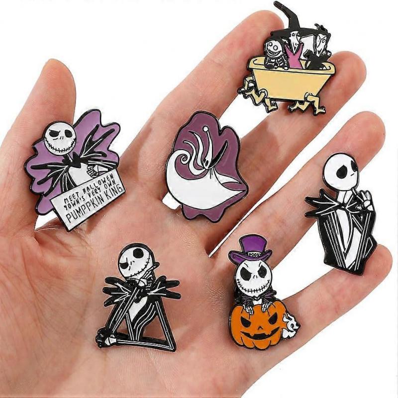 The Nightmare Before Christmas Emaille-Pin-Set Jack Sally Oogie Boogie Anstecknadel Abzeichen