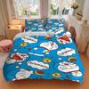 Doraemon Abenteuer Druck 3-teiliges Bettwäsche-Set Bettbezug mit 2 Kissenbezügen Zuhause Geburtstagsgeschenk