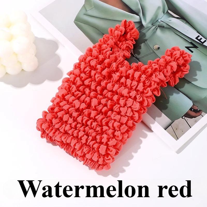 

Fashionable Magic Telescopic Bubble Pleated Shopping Bag, Multi-functional and Machine Washable, Suitable for Daily Use Tote Bag кавун червоний колір