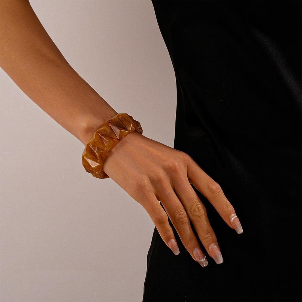 Smudging Irregular Wide Bracelet Bohemian Retro Hand Ring Unique Acrylic Bangle  Decoration