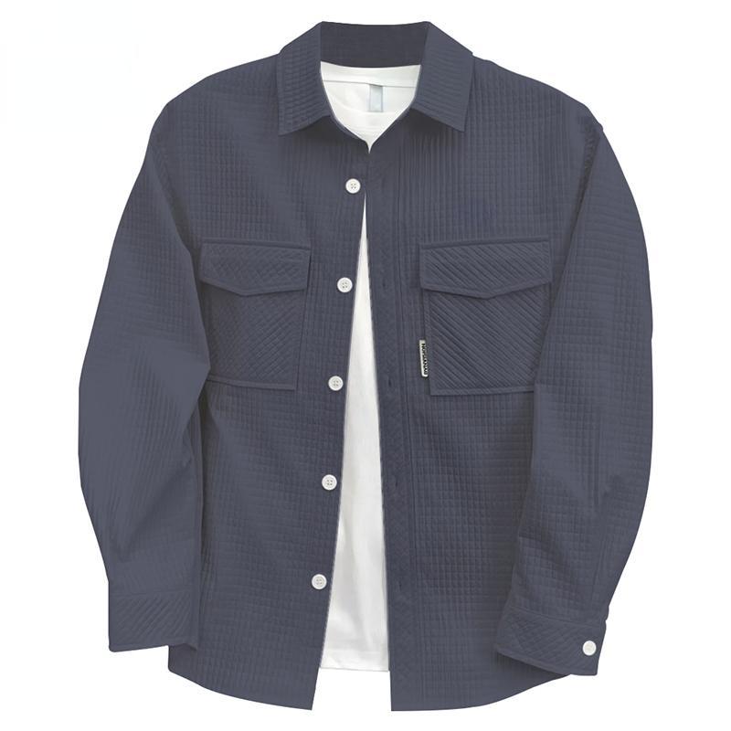 2024 Весенне-осенняя новая мужская рубашка в клетку с двумя карманами и вышивкой 4XL — фото 9