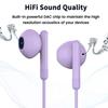 Wired HiFi No Deep Remote Control Compact and Compatible with iPhone Type-C Earphones, Earphones, Ergonomic, USB-C, Tangle-Free, Lag, Bass, Included,