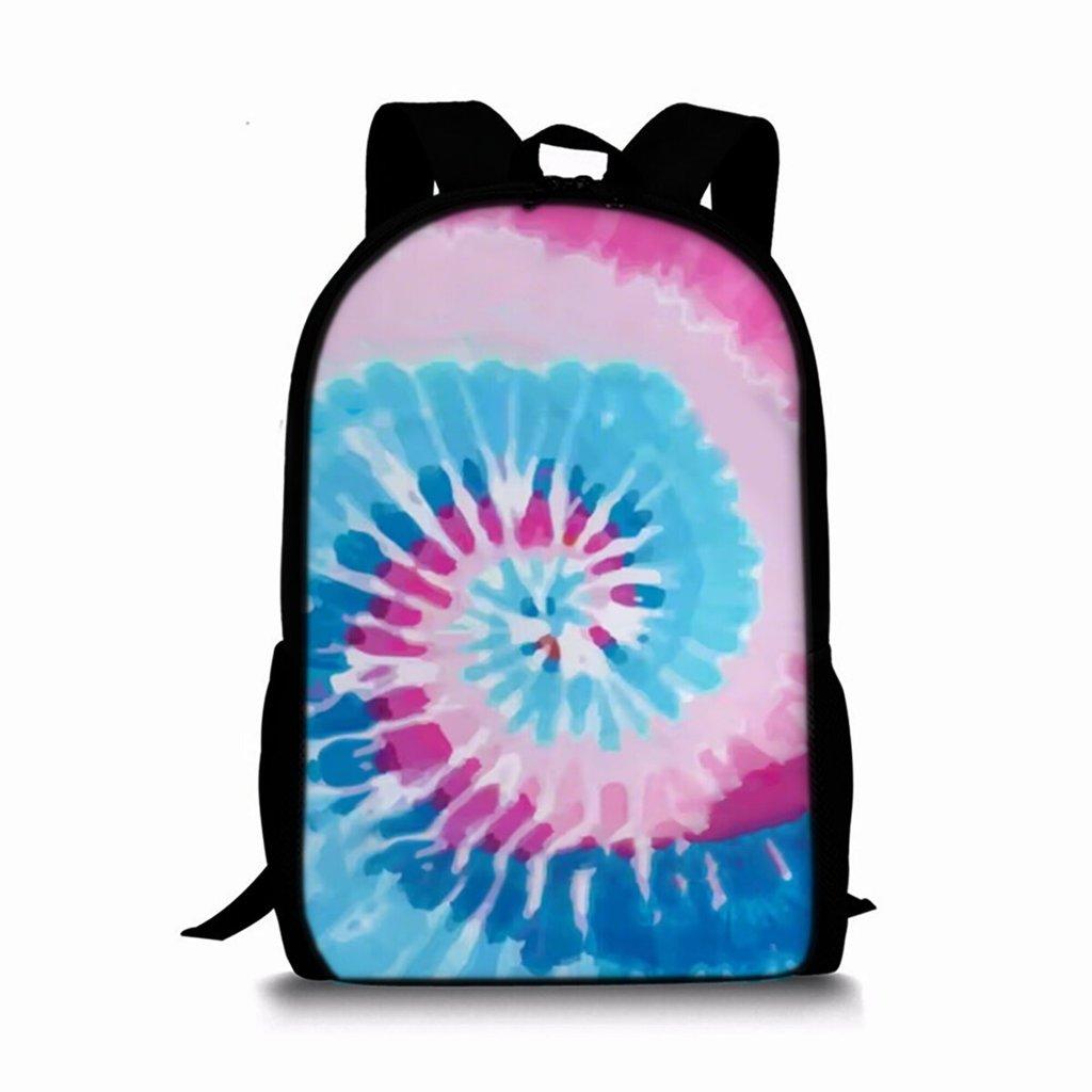 Tie-dye Print Single Layer Backpack for Boy/Girls Best Gifts 2D Flat Cartoon School Bag for Children Bags