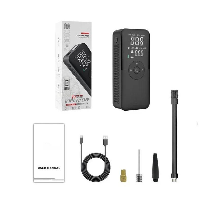 

Портативный 12 В перезаряжаемый воздушный насос для накачивания шин портативный компрессор цифровой беспроводной насос для накачивания шин мотоцикла для велосипедных мячей чёрный