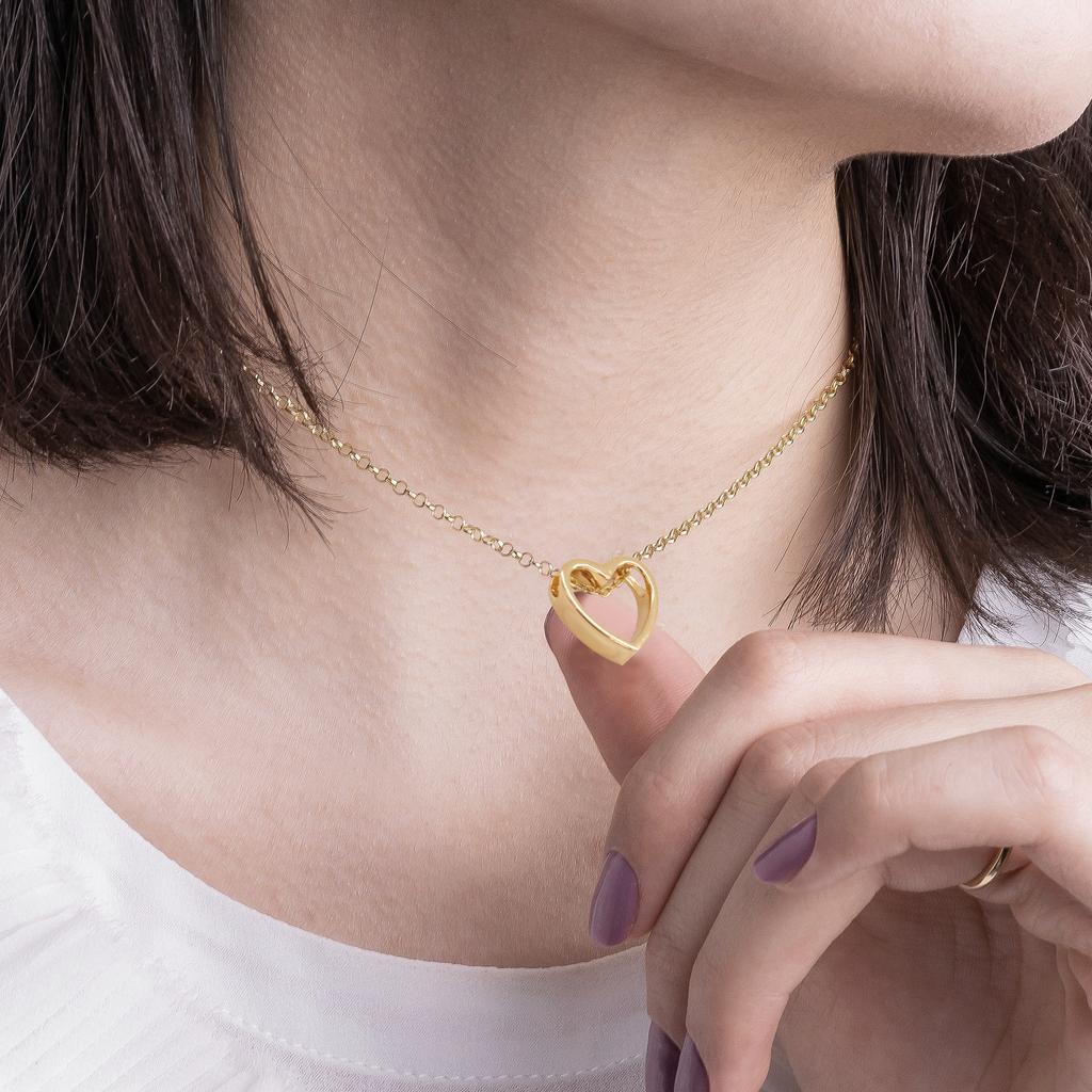 Heart-shaped Glossy Love Necklace Female Simple Personality Love-shaped Clavicle Neck Chain Cross-border
