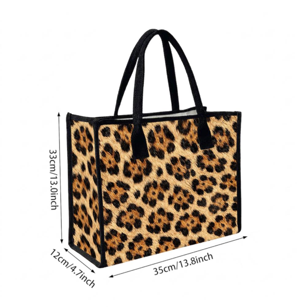 Leopard Pattern Casual Tote Bag Classic Fashion Daily Use Shoulder Bag