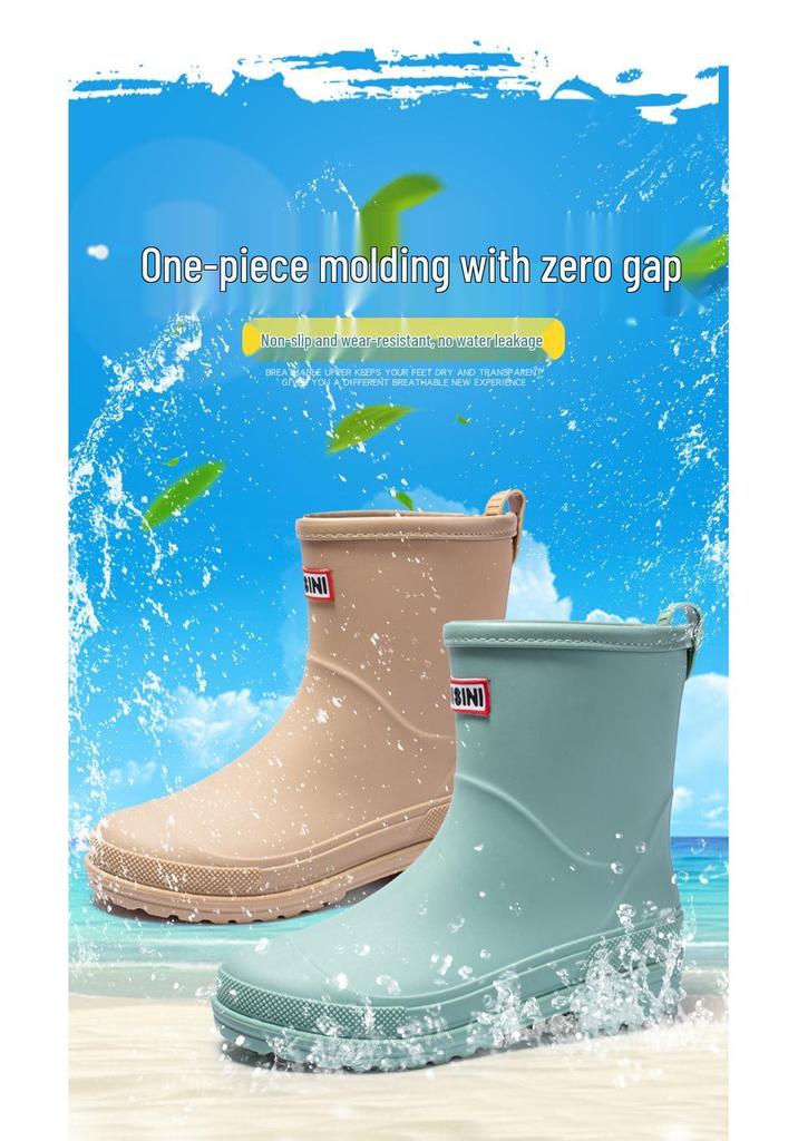 2025 Women's Mid-Calf Rain Boots - Edge Binding, Anti-Abrasion, Lightweight, Rubber Kitchen Cover Shoes