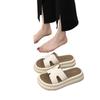 Summer new thick-soled fashion one-word slippers outside women's seaside beach with skirts versatile slippers