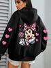 Vintage Disney Minnie Hoodie Women Men Oversized Casual Pullover Sweatshirt Streetwear Long-sleeved Tops Spring Autumn Fashion