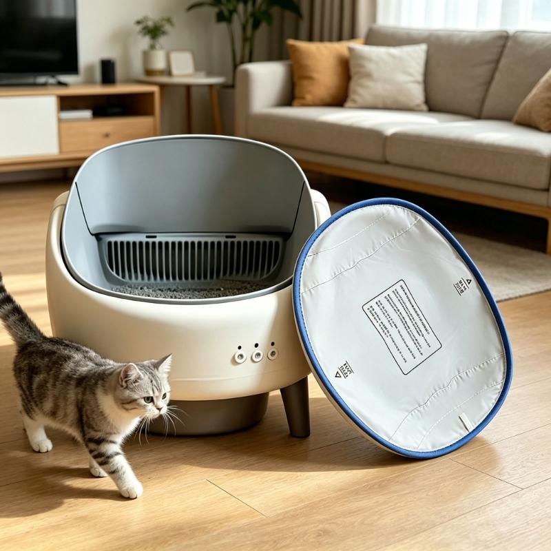 2 Pack Cats Litter Box Floor Protectors Set for Pet Cats, Guard Pad Around SelfCleaning Litter Box and Indoor Cleanups Area Daily
