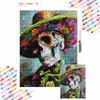 Halloween 5D DIY Diamond Art Painting Kit Floral Skull Home Wall Decor Handmade Gift for Adults Festival Art Craft Supplies Relaxing