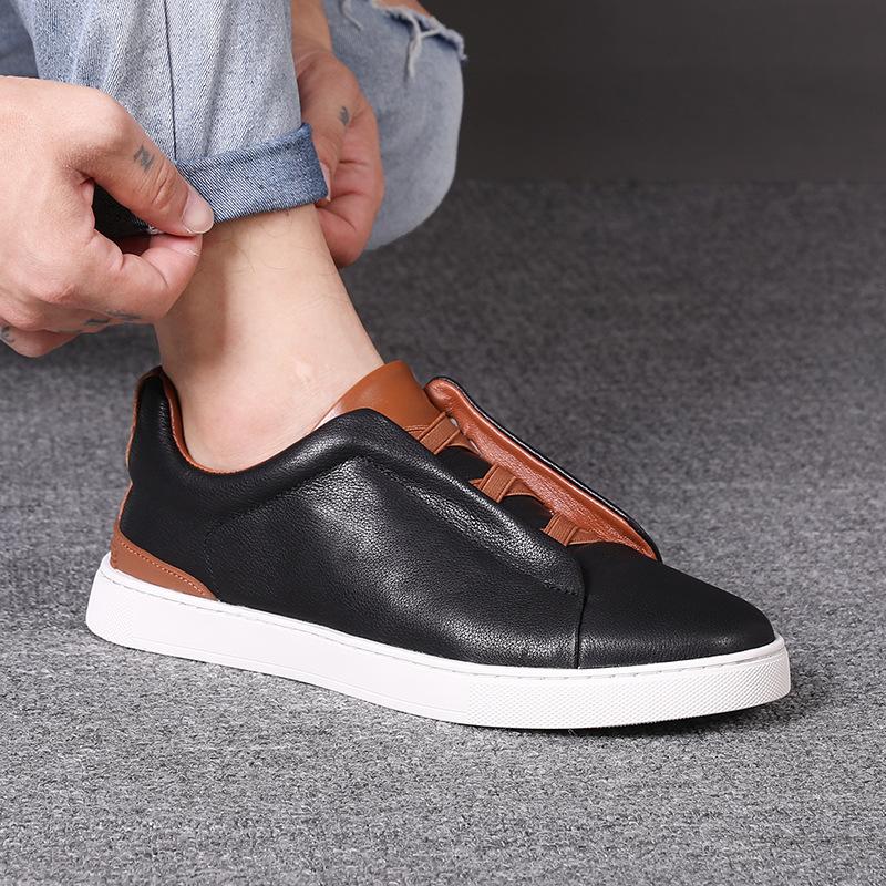 

New autumn men s shoes board shoes XXX straps 2025 new men s trend versatile casual shoes high value low help men 44 чёрный