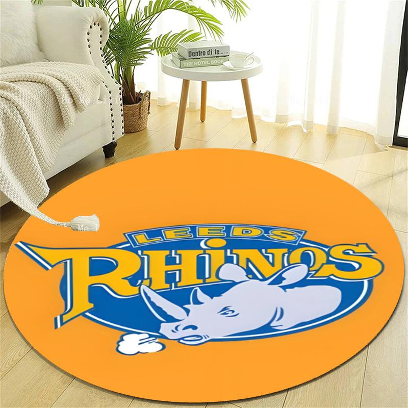 Personalized Leeds Rhinos Round Chair Office Rug - Perfect for Mat, Office Chair & More - Ideal Gift for Birthdays and Holidays