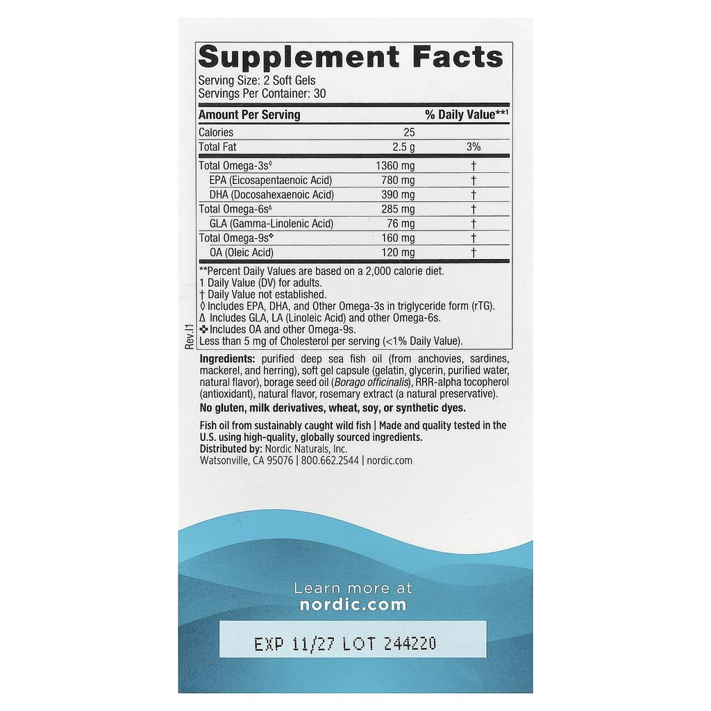Complete Omega Xtra, Lemon, 60 Softgels (680Mg per Softgel)