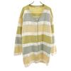 90s Made In Italy Old Border Pattern Long Sleeve Knit Cardigan Women Used
