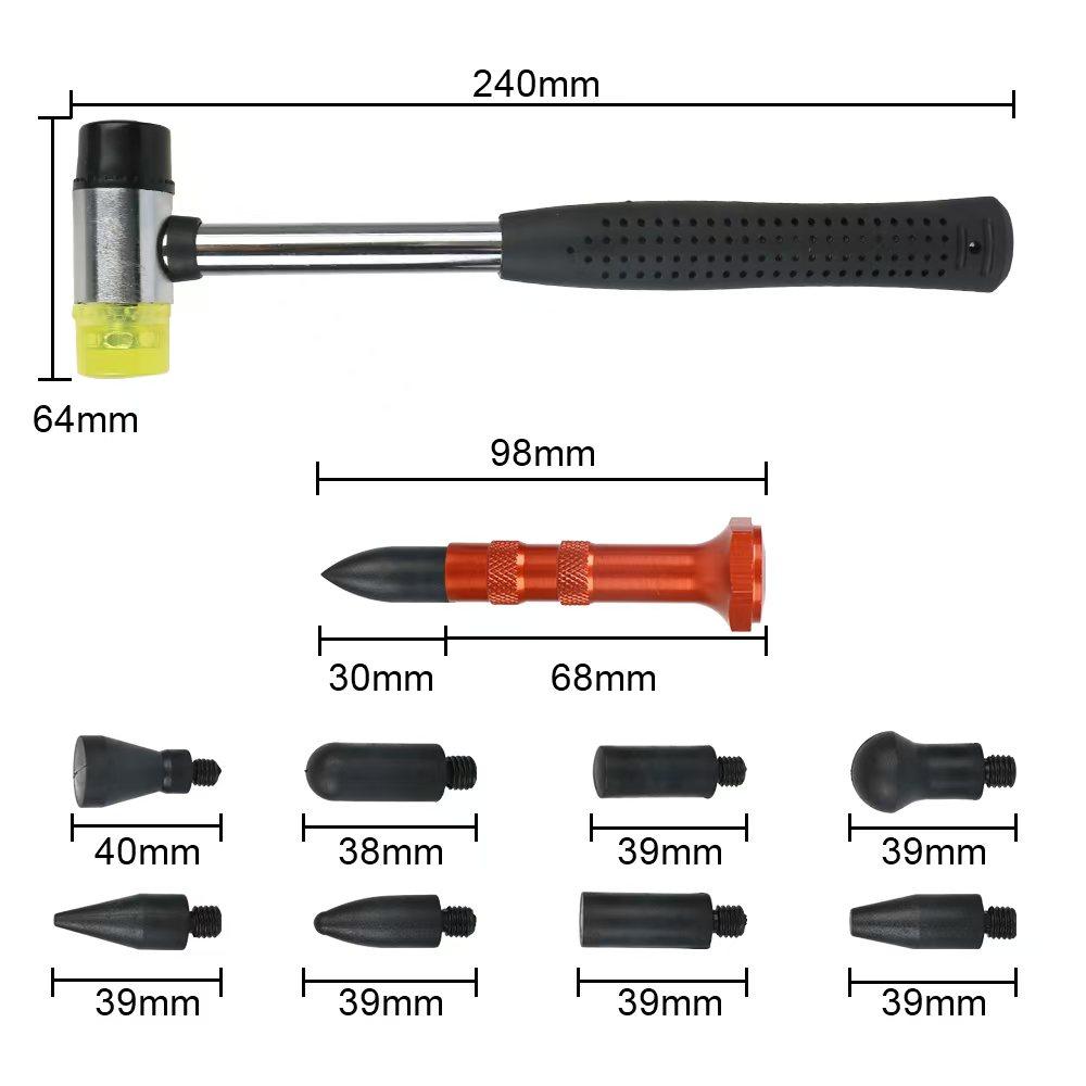 Car Dent Hammer Repair Dings Removal Tools Hail Bulge Remover Tap Down Pen Auto Sheet Metal Set Automotive Accessories Universal