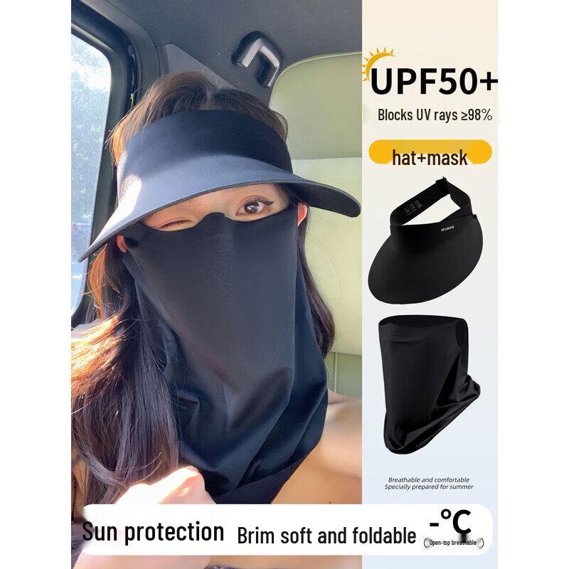 Unisex UV Protection Sun Visor with Face Mask