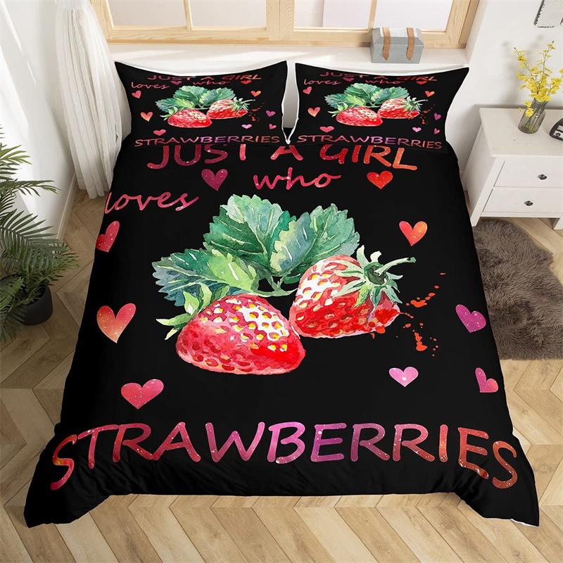 Girls Red Rose Bedding Set Women Romantic Floral Duvet Cover Microfiber Botanical Flower Comforter Cover Set Single Queen Size