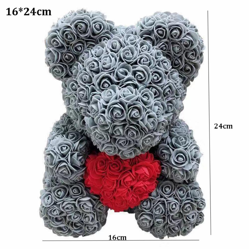 16*24cm Artificial Teddy Rose Multicolors Romantic Valentines Day Gift Girlfriend Women Anniversary Bear Flower Bear