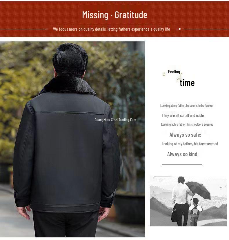 Men's Fleece-Lined Winter Jacket: Thick, Warm, Short Style for Middle-Aged & Elderly – Perfect for Autumn & Winter.