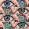 1 Paar/2 Stück blaue Kontaktlinsen, farbige Kontaktlinsen für Augen, schöne Pupillen, graue Pupillen, farbige Augenlinsen, jährliche grüne Kontaktlinsen