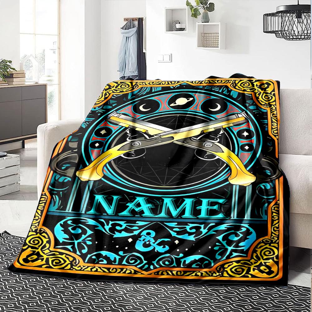 Customiz Name Personality Dungeons & Dragons (4) Blanket Soft &Warm Sofa Office Bed Travel Lunch Break Blanket, Gift Suitable for All Seasons