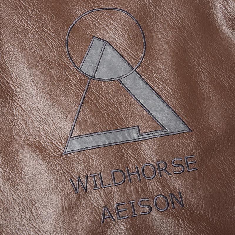 Men's Plus Size Leather Pilot Jacket - Spring/Autumn American Motorcycle Style