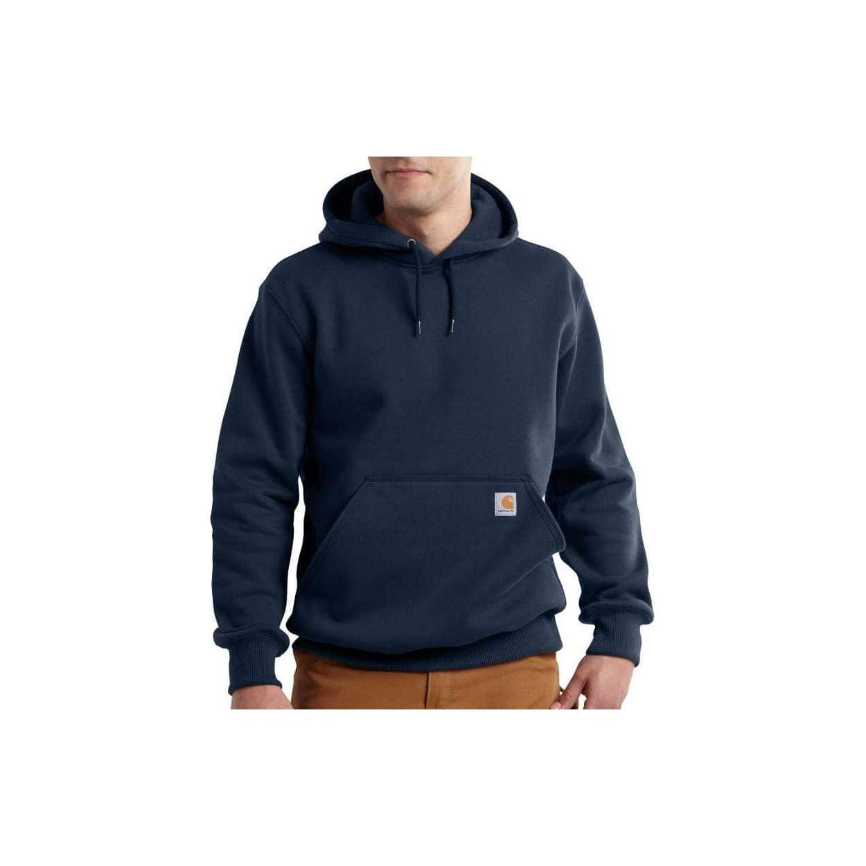 Carhartt 100615 RAIN DEFENDER®SCHWERER KAPUZENPULLOVER Sweatshirt LOCKERER SCHNITT Herren 100615- M black