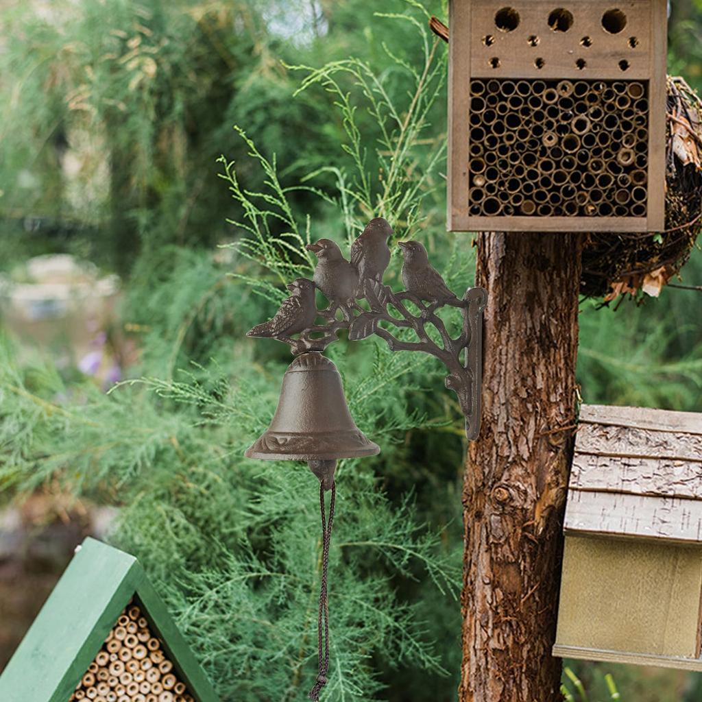 Cast Iron Doorbell with Bird Residential Call Wind Antique Style for Outdoor Coffee Pet Screw Home Security Chime Mr.MrKura Design, Chime, Chime,