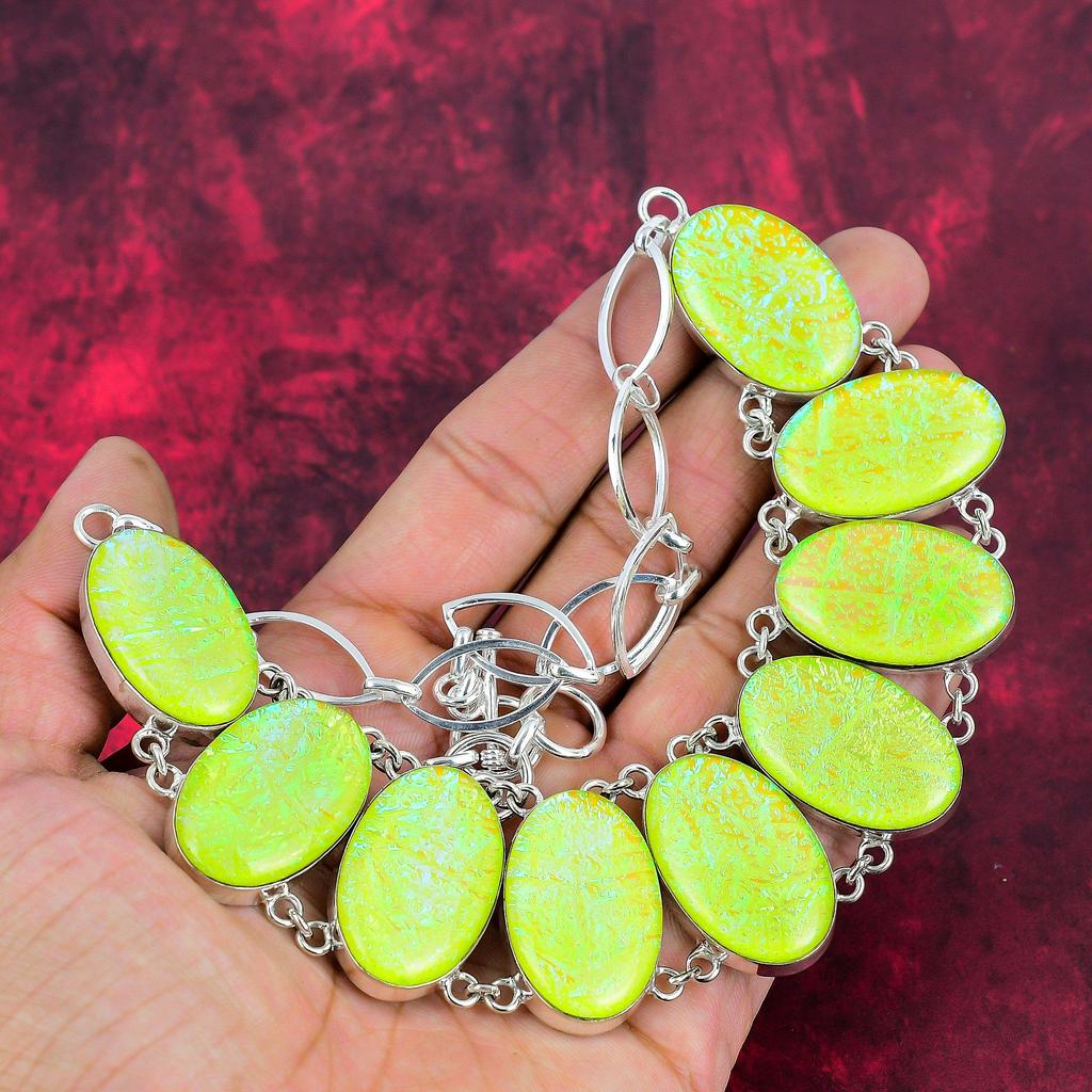 Yellow Australian Triplet Opal Handmade Gemstone Necklace, 925 Solid Sterling Silver Necklace Antique Jewelry, For Thanksgiving