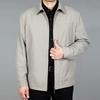 Middle-aged and Elderly Jacket Men's Fattened Plus Size Thin Lapel Business Casual Jacket Dad Spring and Autumn Coat