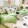 Sleep Grid 12868 Cotton Printed Four Piece Set