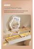 Elegant Solid Wood Vanity Table with Integrated Mirror and Drawers for Bedroom