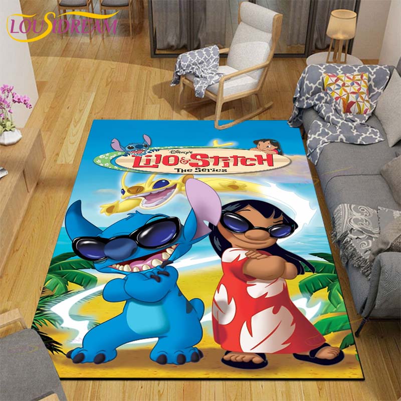 Anime Stitch Carpet Kids Carpets Living Room Tea Table Mats Bedroom Rug Washable Floor Mats Household Area Mat