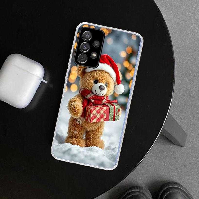 Animal Brown Cute Bear Phone Case Cover for Samsung Galaxy A12 A22 A32 A52 A72 A02S A51 A50S A31 A20S A10S Note 20 Ultra 10 Plus