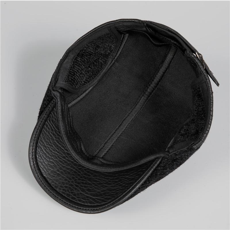 Hat Men's Autumn and Winter Beret Corduroy Casual Forward Hat Medium and Old Thermal Cap