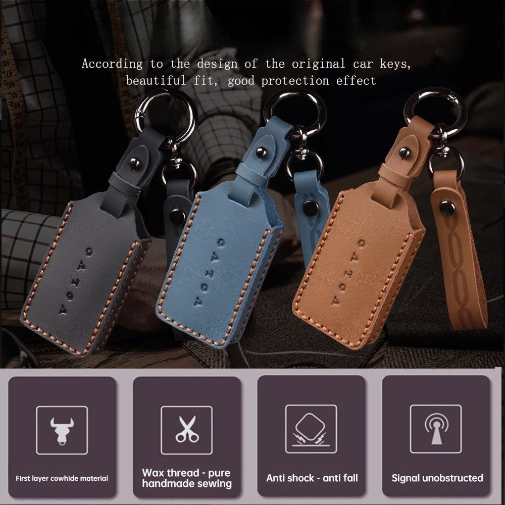 Custodia Portachiavi per Auto in Vera Pelle per Volvo EX30 Borsa Portachiavi Bluetooth Resistente Custodia Portaoggetti con Portachiavi