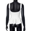 Flower Bud Embroidery Wooden Ear Edge Bra Sling Top Summer Women's Sexy Solid Color Elastic Slim Fit Sleeveless Casual Tank