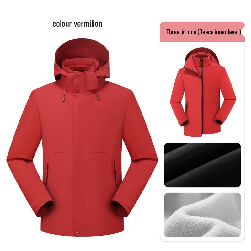 Stone Style Waterproof Shell Jacket with Down Layer and Custom Logo Print L